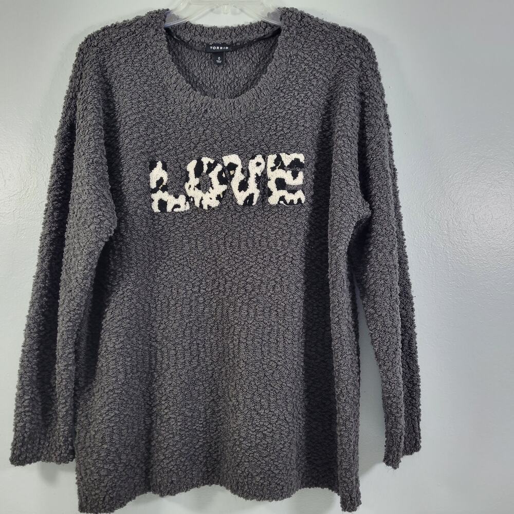 Torrid Gray Pullover Stubby Knit Sweater Size 0 (L) 82222-0531